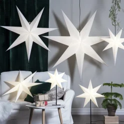 Staande ster Frozen, 7-punten, zwart/ster wit