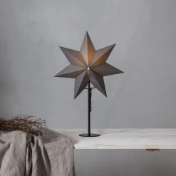 Staande ster Mixa metaal/papier zwart/donkergrijs