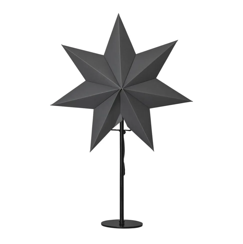 Staande ster Mixa metaal/papier zwart/donkergrijs