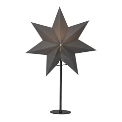 Staande ster Mixa metaal/papier zwart/donkergrijs