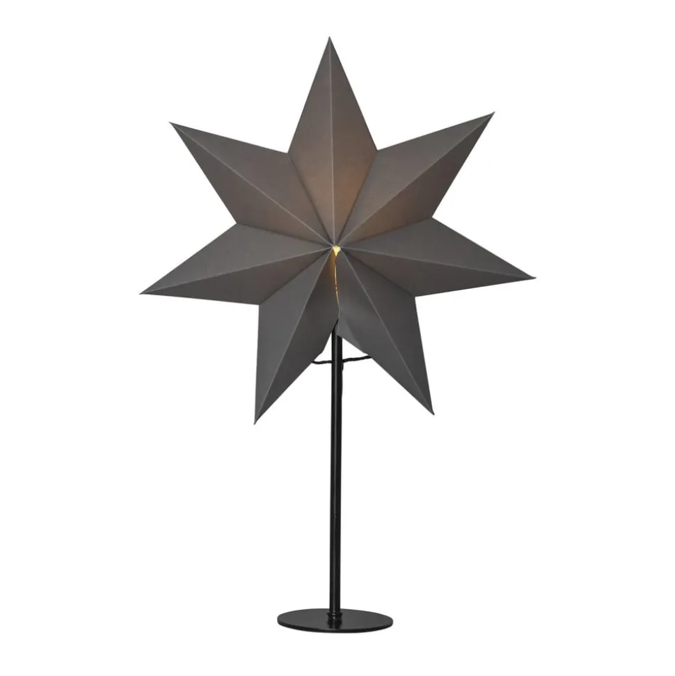 Staande ster Mixa metaal/papier zwart/donkergrijs