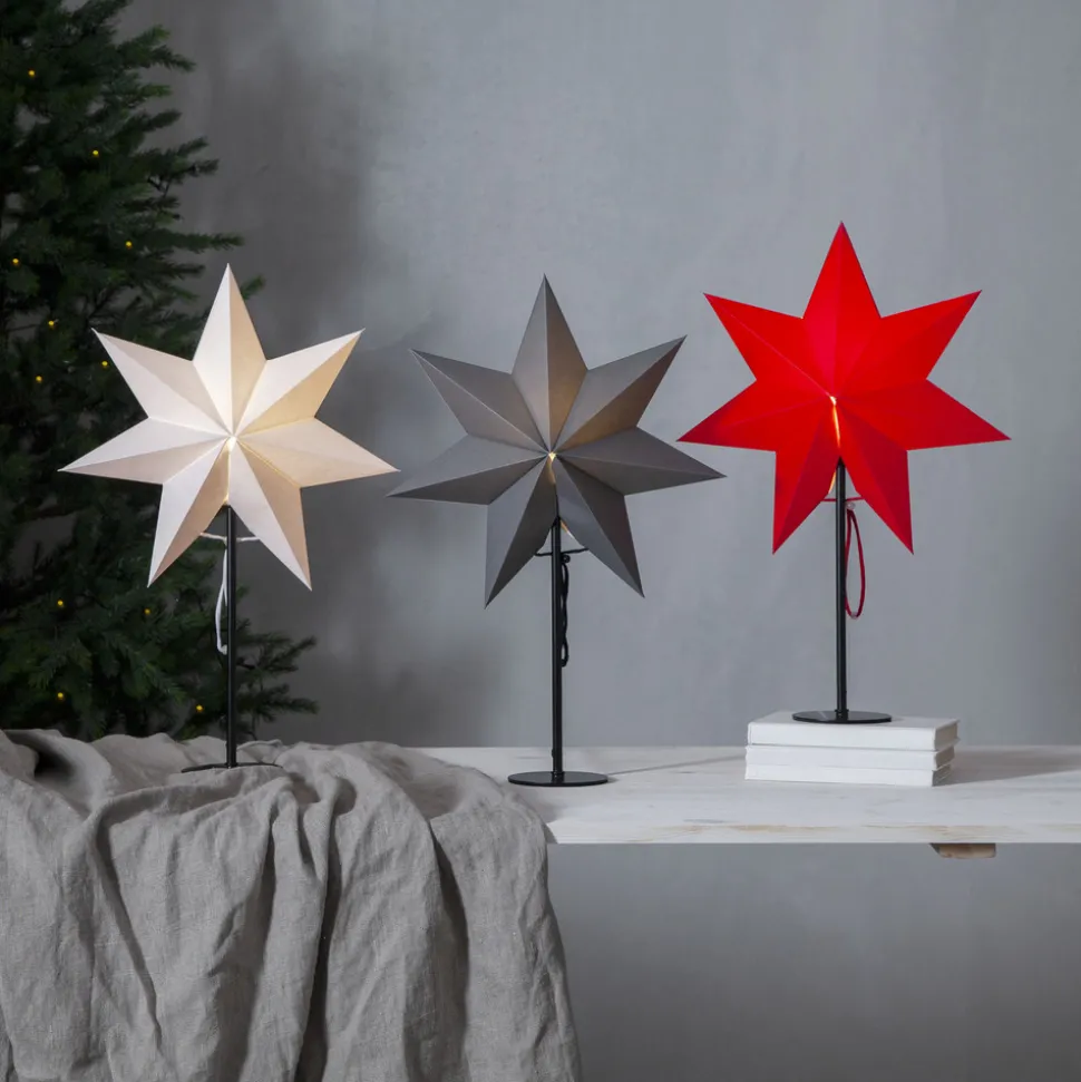 Staande ster Mixa metaal/papier zwart/donkergrijs