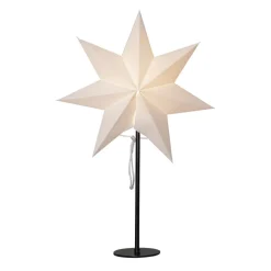 Staande ster Mixa, metaal/papier zwart/wit