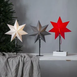 Staande ster Mixa, metaal/papier zwart/wit