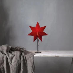 Staande ster Mixa, metaal/papier zwart/rood