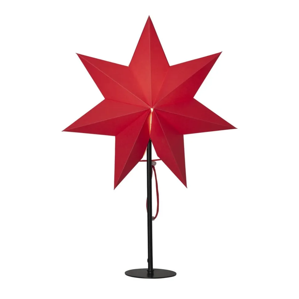 Staande ster Mixa, metaal/papier zwart/rood