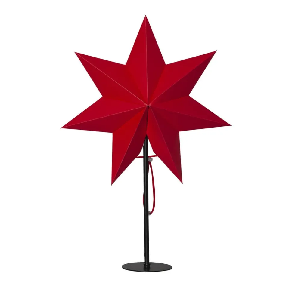 Staande ster Mixa, metaal/papier zwart/rood