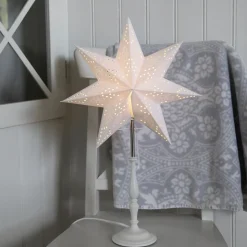 Staande ster romantiek met houten frame, wit