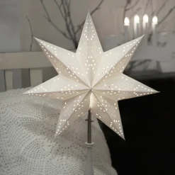 Staande ster romantiek met houten frame, wit