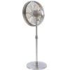 Staande ventilator Breeze chroomkleurig, ronde voet, stil