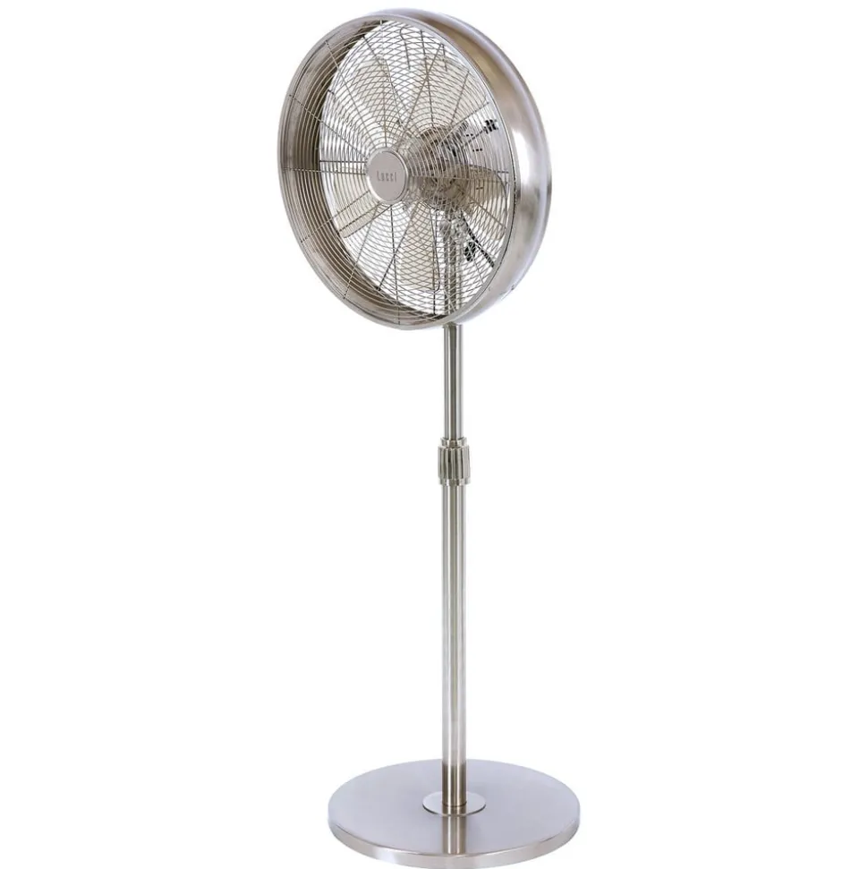 Staande ventilator Breeze chroomkleurig, ronde voet, stil