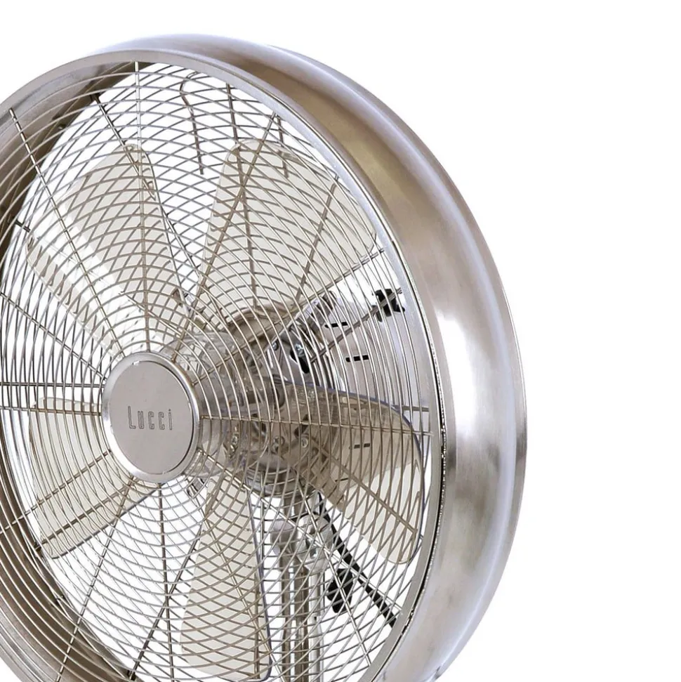 Staande ventilator Breeze chroomkleurig, ronde voet, stil