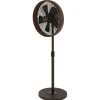 Staande ventilator Breeze bronskleurig, ronde voet, stil