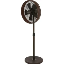 Staande ventilator Breeze bronskleurig, ronde voet, stil