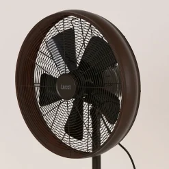 Staande ventilator Breeze bronskleurig, ronde voet, stil