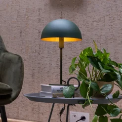 Stalen tafellamp Siemon, Ø 25 cm, groen