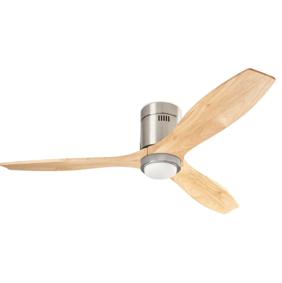 Steel plafondventilator, licht hout, DC stil, Ø 137 cm CCT