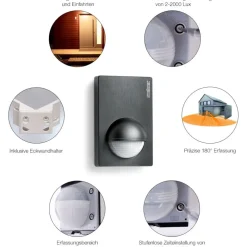 STEINEL IS 180-2 bewegingsmelder zwart