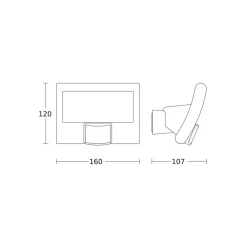STEINEL XLED curved S buitenspot antraciet