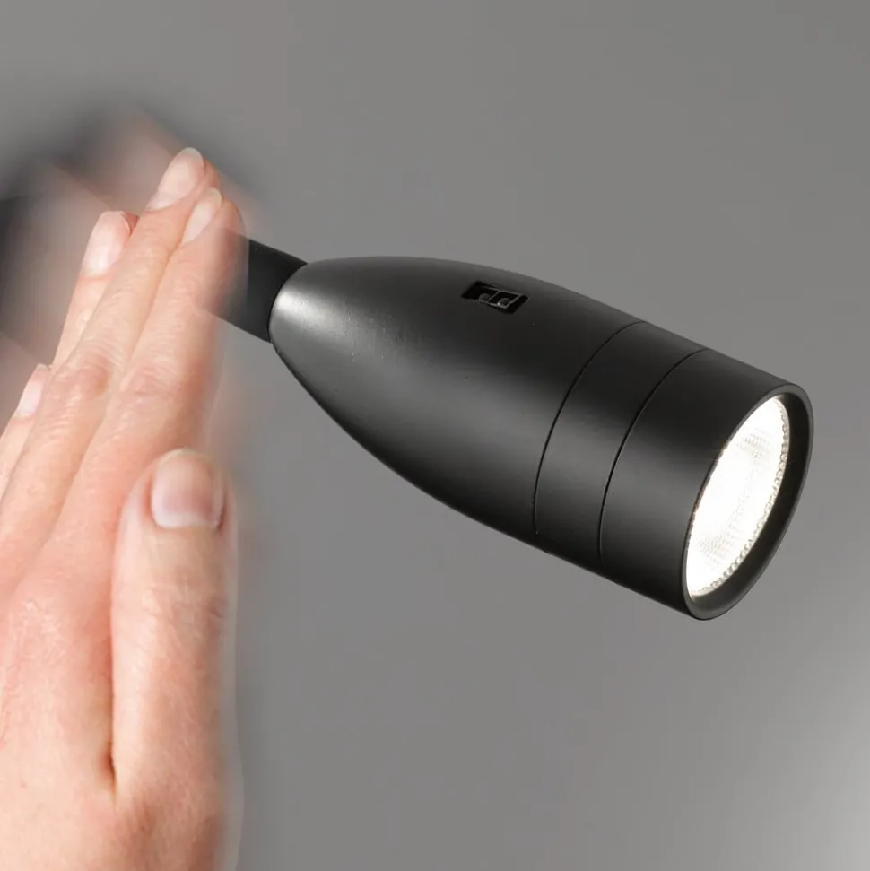 Sten LED wandlamp met gebarenbediening, zwart