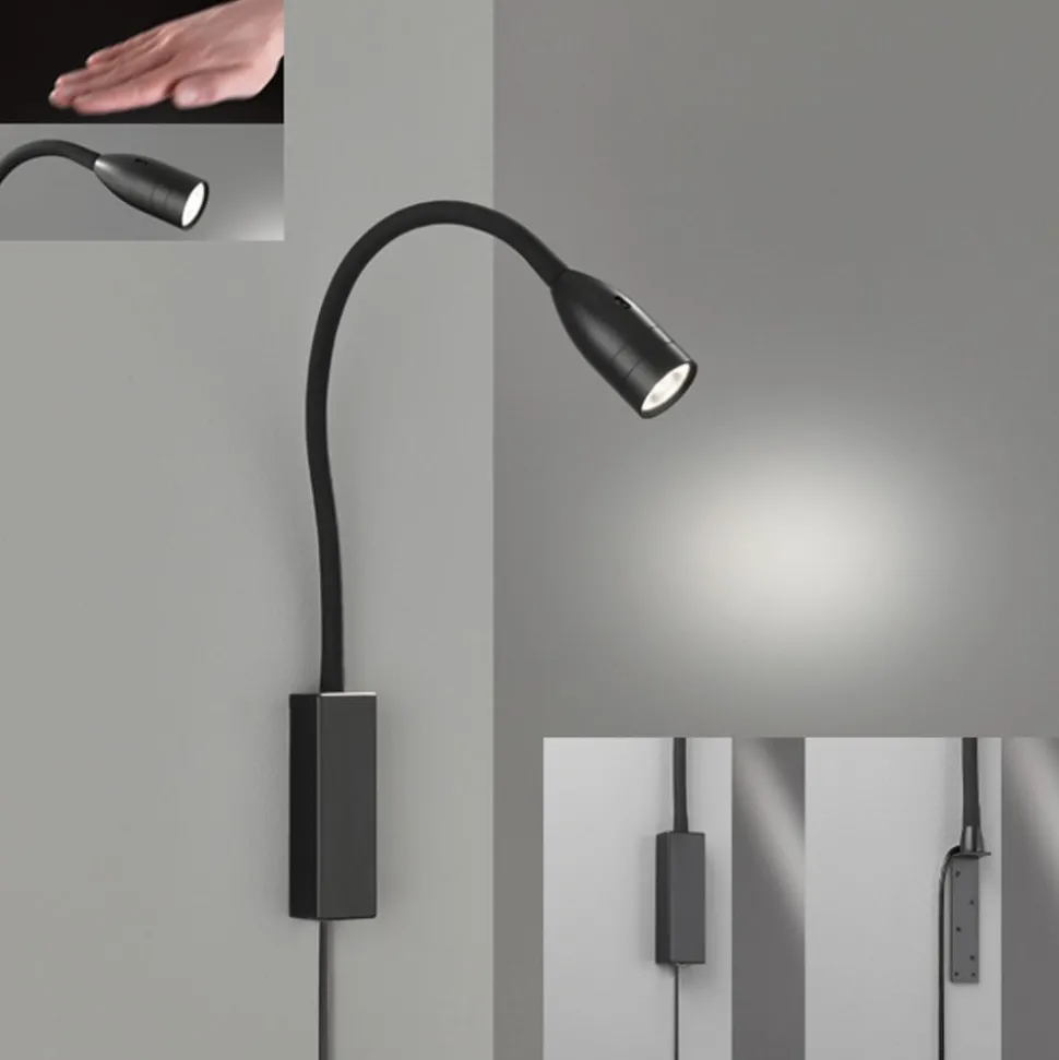 Sten LED wandlamp met gebarenbediening, zwart