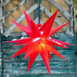 Ster Ganesha 18-puntig voor buiten in het rood