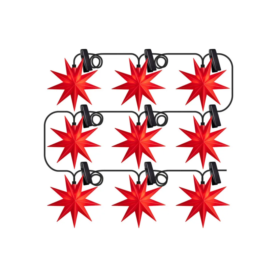 Sterntaler LED venster-sterrenketting IP44 rood