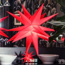 STERNTALER LED-ster, rood, Ø 25 cm, IP44, batterij