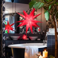 STERNTALER LED-ster, rood, Ø 25 cm, IP44, batterij