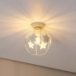 Sterren plafondlamp, zandkleurig, metaal, Ø 21 cm