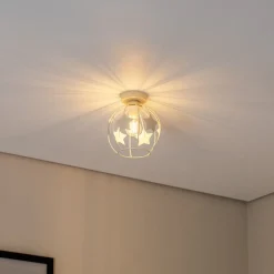 Sterren plafondlamp, zandkleurig, metaal, Ø 21 cm