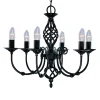 Stijlvolle kroonluchter ZANZIBAR, 6-lichts, zwart