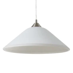 Stijlvolle opaalglas-hanglamp LOISA - nikkel