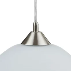 Stijlvolle opaalglas-hanglamp LOISA - nikkel