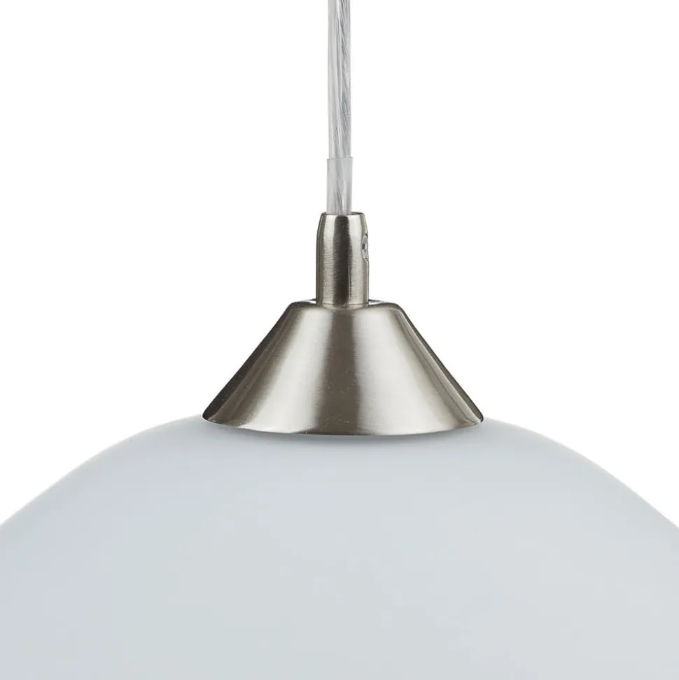 Stijlvolle opaalglas-hanglamp LOISA - nikkel