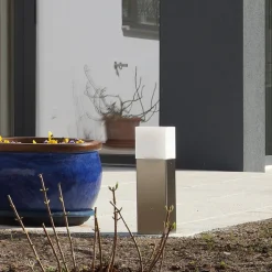 Stijlvolle sokkellamp Linus van roestvrij staal