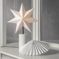 Stila tafellamp, wit, papier/hout, ster en kap