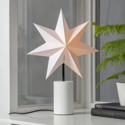 Stila tafellamp, wit, papier/hout, ster en kap