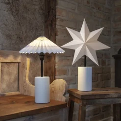 Stila tafellamp, wit, papier/hout, ster en kap