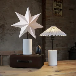Stila tafellamp, wit, papier/hout, ster en kap
