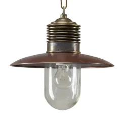 Stoere buiten hanglamp Klaus messing/koper