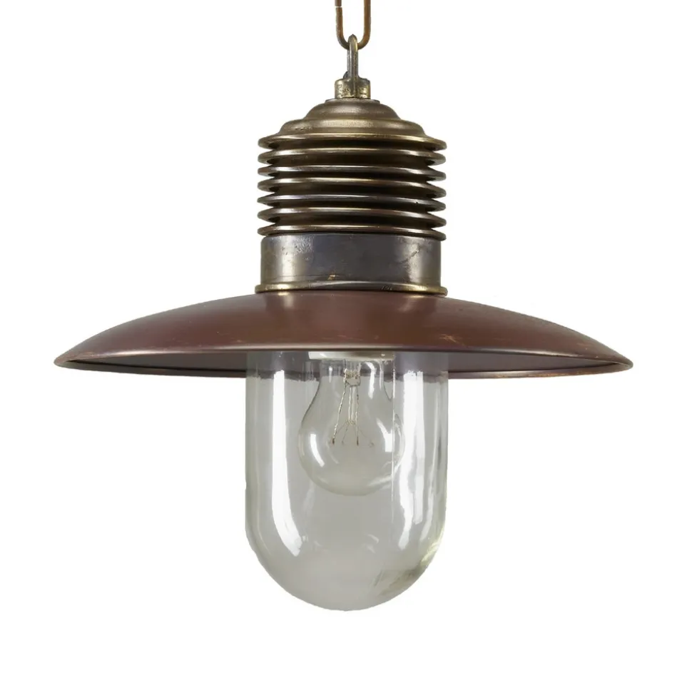 Stoere buiten hanglamp Klaus messing/koper