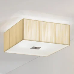 Stoffen plafondlamp Benjamin, vierkant