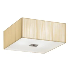 Stoffen plafondlamp Benjamin, vierkant