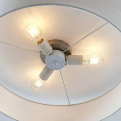 Stoffen plafondlamp Gordana in wit, 57 cm