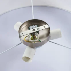 Stoffen plafondlamp Gordana in wit, 57 cm