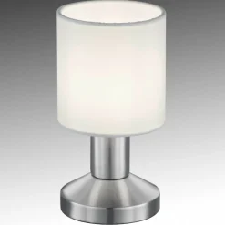 Stoffen tafellamp met witte kap Garda