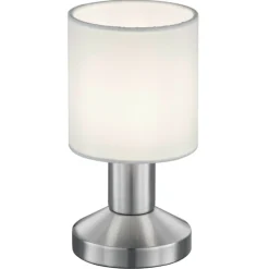 Stoffen tafellamp met witte kap Garda