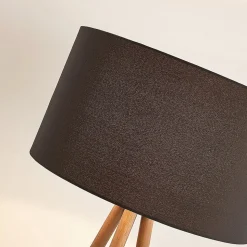 Stoffen vloerlamp Majken - donkergrijs/zwart