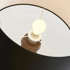 Stoffen vloerlamp Majken - donkergrijs/zwart